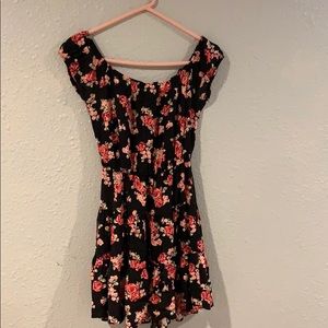 Black dress with roses